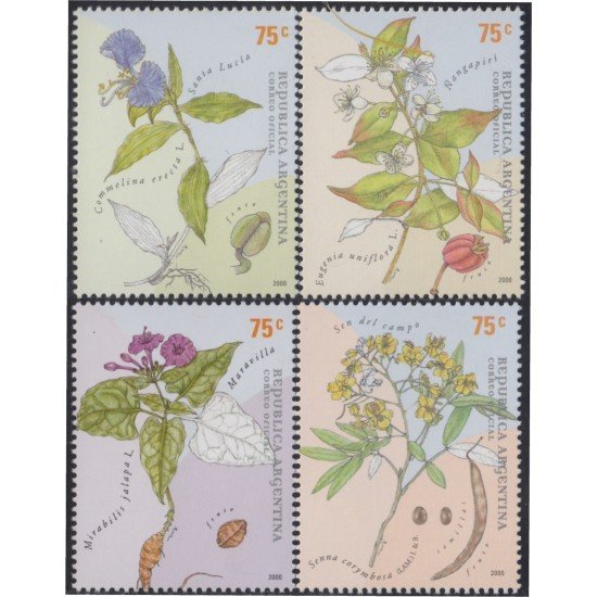 Argentina 2219/22 2000 Flora Plantas medicinales MNH Argentina 2219/22 2000 Flora Plantas medicinales MNH