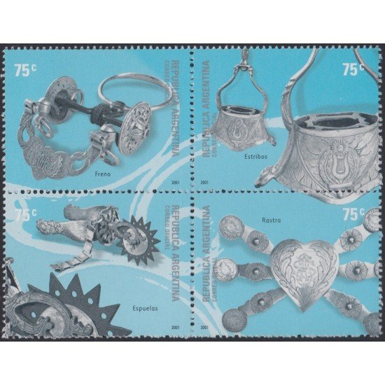 Argentina 2238/41 2001 Platería criolla MNH Argentina 2238/41 2001 Platería criolla MNH