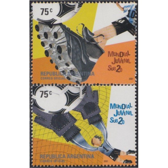 Argentina 2243/44 2001 Copa del mundo de Fútbol Juvenil MNH Argentina 2243/44 2001 Copa del mundo de Fútbol Juvenil MNH