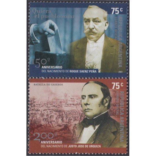 Argentina 2262/63 2001 Personalidades Presidentes de la República MNH Argentina 2262/63 2001 Personalidades Presidentes de la República MNH