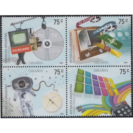 Argentina 2283/86 2001 Cincuenta años de la Televisión Argentina MNH