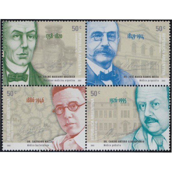 Argentina 2307/10 2002 Personalidades Médicos Argentinos MNH Argentina 2307/10 2002 Personalidades Médicos Argentinos MNH