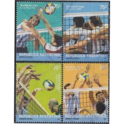 Argentina 2338/41 2002 Campeonato del mundo de Voleibol usados Argentina 2338/41 2002 Campeonato del mundo de Voleibol usados