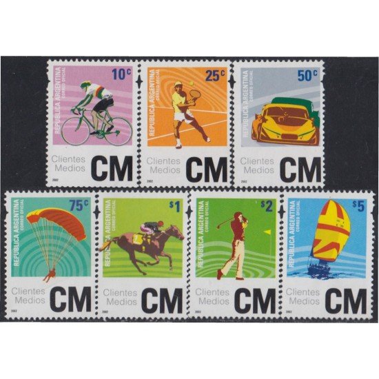 Argentina 2361A/G 2002 Serie antigua Deportes MNH Argentina 2361A/G 2002 Serie antigua Deportes MNH
