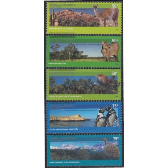 Argentina 2366/70 2003 Parque Nacionales Fauna y Paisajes MNH Argentina 2366/70 2003 Parque Nacionales Fauna y Paisajes MNH