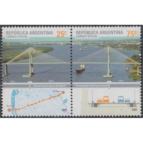Argentina 2415/16 2003 Puente Nuestra Señora del Rosario MNH Argentina 2415/16 2003 Puente Nuestra Señora del Rosario MNH