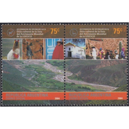 Argentina 2439/40 2004 La quebrada de Humahuaca Valle andino MNH Argentina 2439/40 2004 La quebrada de Humahuaca Valle andino MNH