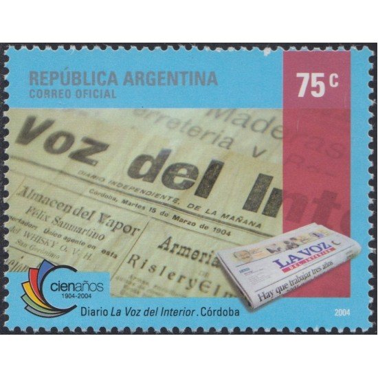 Argentina 2441 2004 Centenario del Diario La voz del Interior MNH Argentina 2441 2004 Centenario del Diario La voz del Interior MNH
