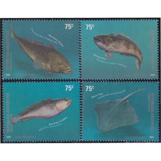 Argentina 2472/75 2004 Fauna Marina Peces de las Islas Malvinas MNH Argentina 2472/75 2004 Fauna Marina Peces de las Islas Malvinas MNH