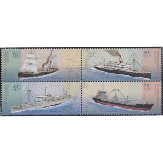 Argentina 2486/89 2004 Filatelia argentina Transportes marítimos Navíos Boat MNH Argentina 2486/89 2004 Filatelia argentina Transportes marítimos Navíos Boat MNH