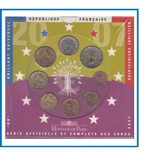 Francia France 2007 Cartera Oficial Monedas € euros Set Coin