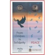 Malta 2017 2 € euros Moneda Coin Card Solidaridad y Paz 