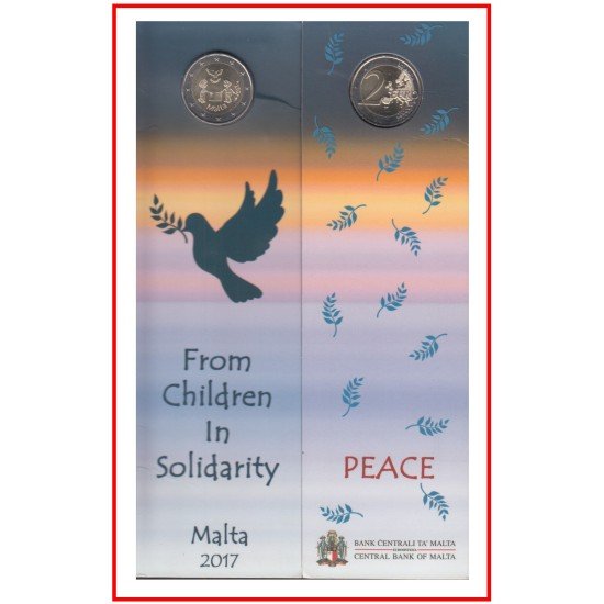 Malta 2017 2 € euros Moneda Coin Card Solidaridad y Paz Malta 2017 2 € euros Moneda Coin Card Solidaridad y Paz
