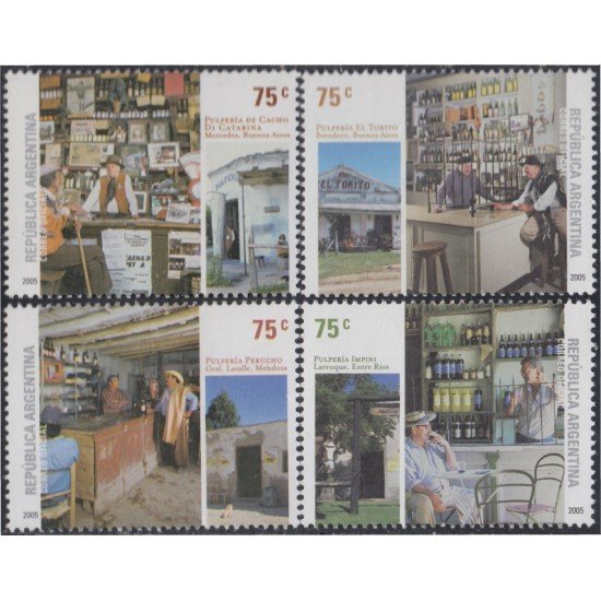 Argentina 2543/46 2005 Supermercados y tiendas rurales MNH Argentina 2543/46 2005 Supermercados y tiendas rurales MNH