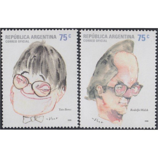 Argentina 2608/09 2006 Personalidad Tato Bores Rodolfo Walsh MNH Argentina 2608/09 2006 Personalidad Tato Bores Rodolfo Walsh MNH