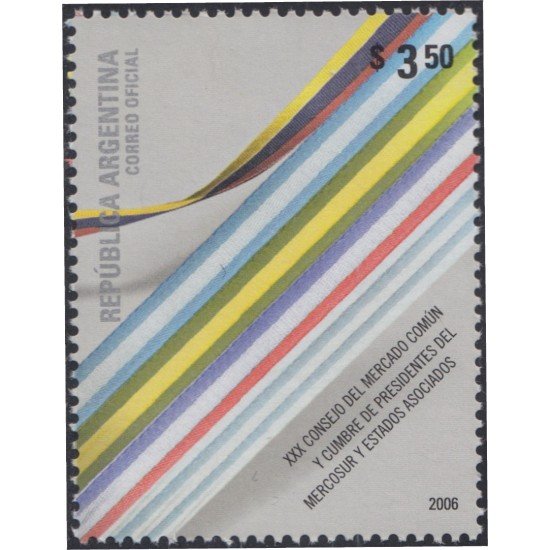 Argentina 2621 2006 30 Consejo del Mercado Común y Cumbre de los Presidentes del Mercosur y Estados Asociados MNH Argentina 2621 2006 30 Consejo del Mercado Común y Cumbre de los Presidentes del Mercosur y Estados Asociados MNH
