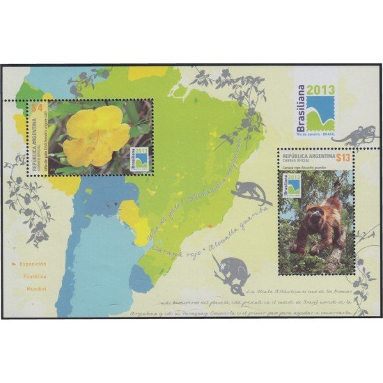 Argentina HB 136 2013 Exposición Filatélica Internacional flora y fauna argentina MNH Argentina HB 136 2013 Exposición Filatélica Internacional flora y fauna argentina MNH
