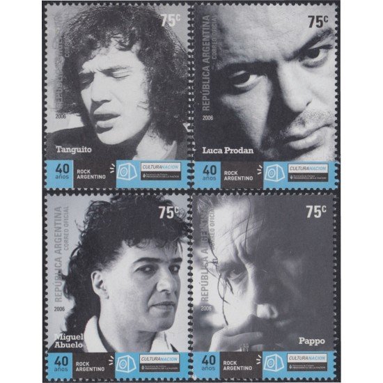 Argentina 2640/43 2006 Personalidades de la música 40 años de Rock Argentino MNH Argentina 2640/43 2006 Personalidades de la música 40 años de Rock Argentino MNH