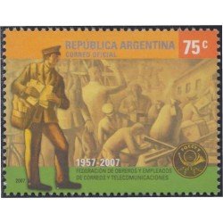 Argentina 2658 2007 50° aniversario de la Federación de Trabajadores y Empleados de Correos y Telecomunicaciones MNH Argentina 2658 2007 50° aniversario de la Federación de Trabajadores y Empleados de Correos y Telecomunicaciones MNH