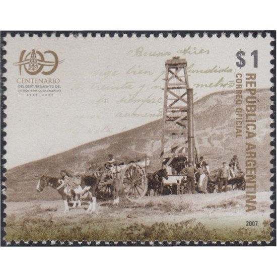 Argentina 2707 2007 Centenario del desarrollo del petróleo y del gas en Argentina MNH Argentina 2707 2007 Centenario del desarrollo del petróleo y del gas en Argentina MNH