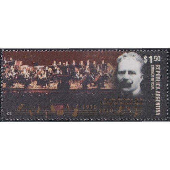 Argentina 2837 2010 Centenario dela Orquesta sinfónica de la villa de Buenos Aires MNH