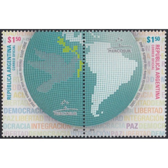 Argentina 2838/39 2010 Mercosur década en una cultura de paz MNH