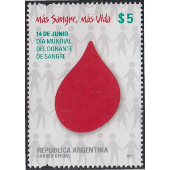 Argentina 2904 2011 Día Internacional por la donación de sangre MNH Argentina 2904 2011 Día Internacional por la donación de sangre MNH