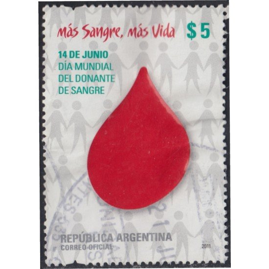 Argentina 2904 2011 Día Internacional por la donación de sangre usado Argentina 2904 2011 Día Internacional por la donación de sangre usado