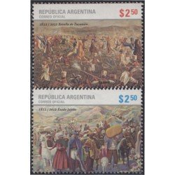 Argentina 2950/51 2012 Arte Bicentenario de batallas históricas MNH Argentina 2950/51 2012 Arte Bicentenario de batallas históricas MNH