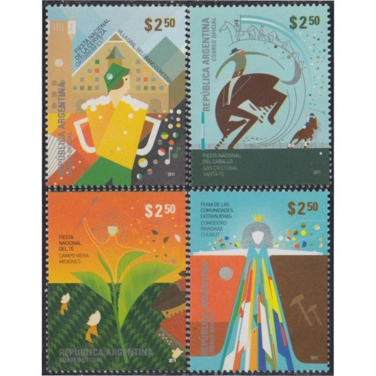 Argentina 2961/64 2012 Fiestas Nacionales MNH Argentina 2961/64 2012 Fiestas Nacionales MNH