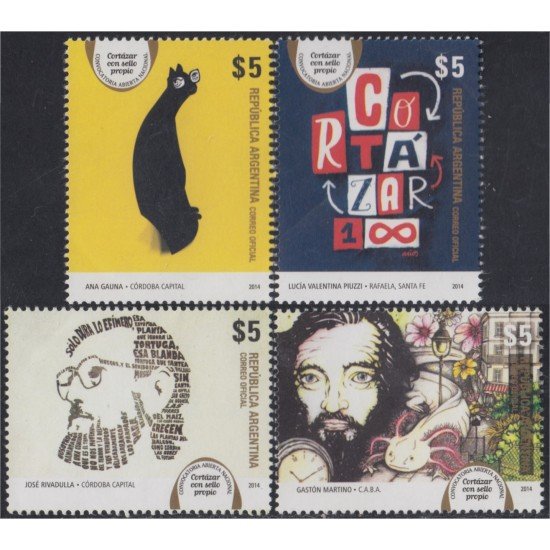 Argentina 3063/66 2014 Concurso Cortazar propio MNH Argentina 3063/66 2014 Concurso Cortazar propio MNH