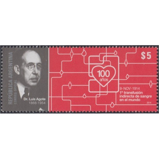 Argentina 3067 2014 Dr Luis Agote MNH Argentina 3067 2014 Dr Luis Agote MNH