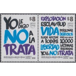 Argentina 3100/01 2016 América UPAEP Contra la esclavitud MNH