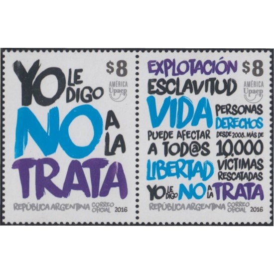 Argentina 3100/01 2016 América UPAEP Contra la esclavitud MNH Argentina 3100/01 2016 América UPAEP Contra la esclavitud MNH