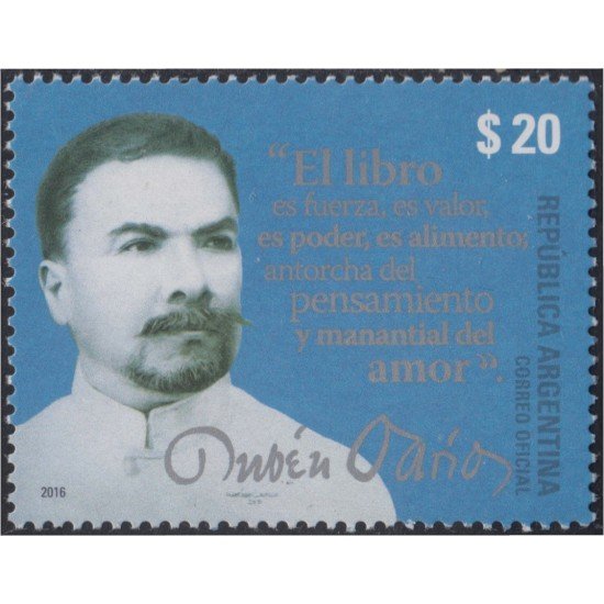 Argentina 3103 2016 Rubén Darío MNH Argentina 3103 2016 Rubén Darío MNH