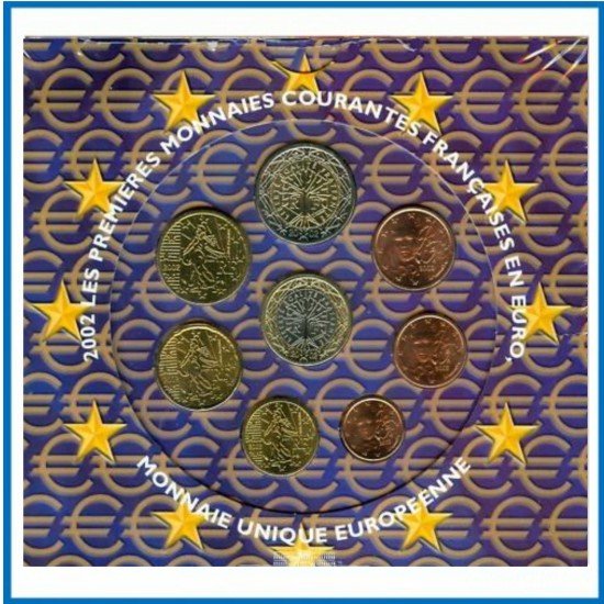 Francia France 2002 Cartera Oficial Monedas € euros Set Francia France 2002 Cartera Oficial Monedas € euros Set