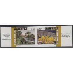 Upaep 1995 Venezuela 1773/74 Sin dentar variedad variety Upaep 1995 Venezuela 1773/74 Sin dentar variedad variety