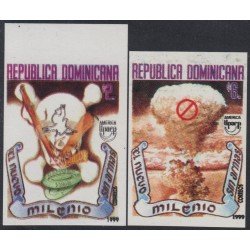 Upaep 1999 Dominicana 1397/98 Sin dentar imperforated Milenio sin armas Upaep 1999 Dominicana 1397/98 Sin dentar imperforated Milenio sin armas