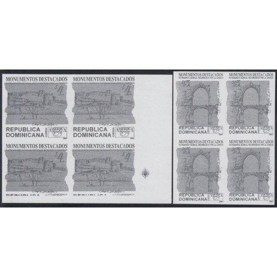 Upaep 2001 Dominicana 1469/70 Bl.4 Sin dentar imperforated Patrimonio Unesco Upaep 2001 Dominicana 1469/70 Bl.4 Sin dentar imperforated Patrimonio Unesco