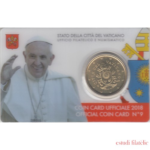 Vaticano 2018 Cartera Oficial Coin Card nº 9 Moneda 0.50 € euros 