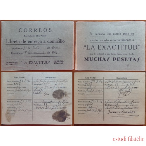 España Spain Servicio Giro Postal Libreta de entrega a Domicilio