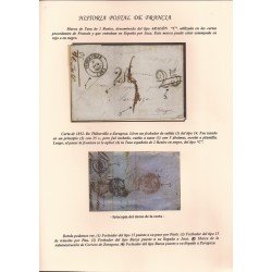 Francia Hoja montada con una carta de Thiiberville a Zaragoza 1852 Error Porteo Francia Hoja montada con una carta de Thiiberville a Zaragoza 1852 Error Porteo