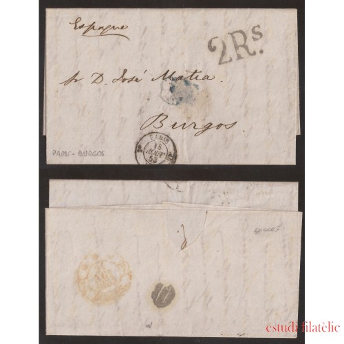 Francia  Carta de Paris a Burgos 1853