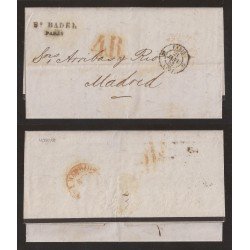 Francia Carta de Paris a Madrid 1853 Francia Carta de Paris a Madrid 1853