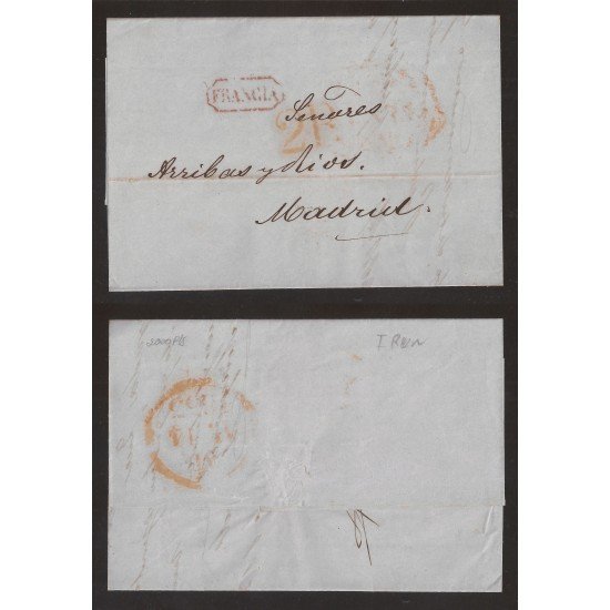 Francia Carta de Bayona a Madrid 1853 Francia Carta de Bayona a Madrid 1853