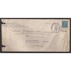 Estados Unidos Frontal de carta de New York a Barcelona 1953 Estados Unidos Frontal de carta de New York a Barcelona 1953