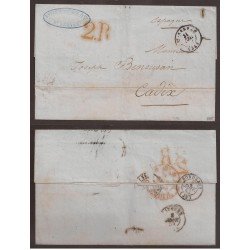 Francia Carta de Saint Servant a Cadiz Via Bayona-Burdeos Francia Carta de Saint Servant a Cadiz Via Bayona-Burdeos