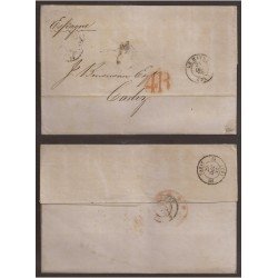 Francia Carta de Le Havre a Cádiz 1852 Via París Francia Carta de Le Havre a Cádiz 1852 Via París