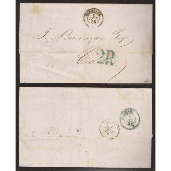 Francia Carta de Burdeos a Cádiz 1856 Francia Carta de Burdeos a Cádiz 1856