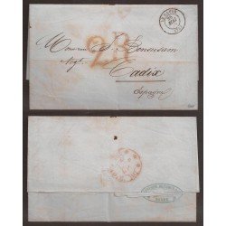 Francia carta de Le Havre a Cádiz 1852 Francia carta de Le Havre a Cádiz 1852